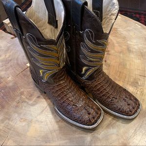 Hand made Caiman Square Toe Boots